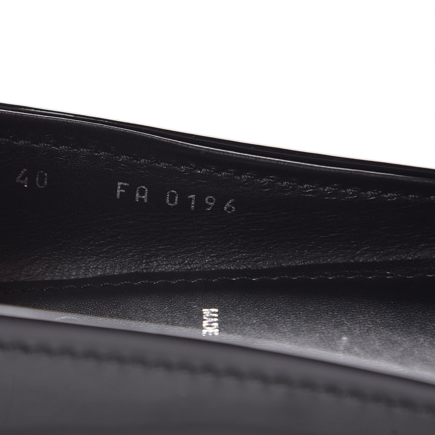 Patent Calfskin Oxford Ballerina Flats 40 Black