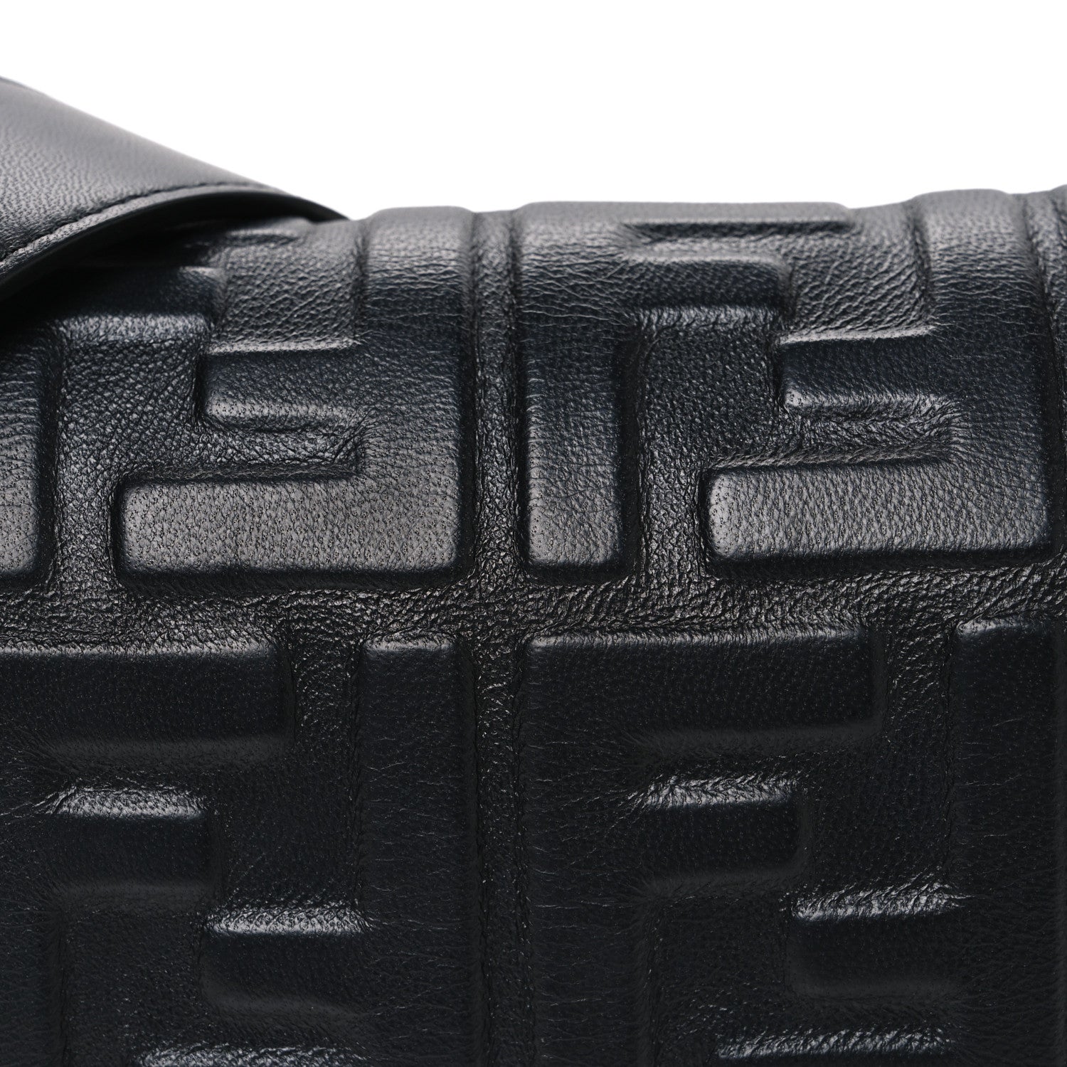 Fendi Nappa FF 1974 Embossed Baguette Black 8 of 10