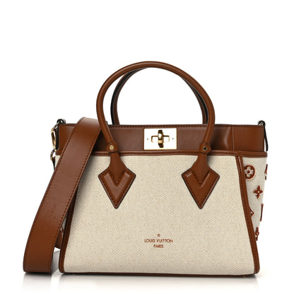 Louis Vuitton Canvas Calfskin Monogram On My Side PM Caramel Tan 1 of 8