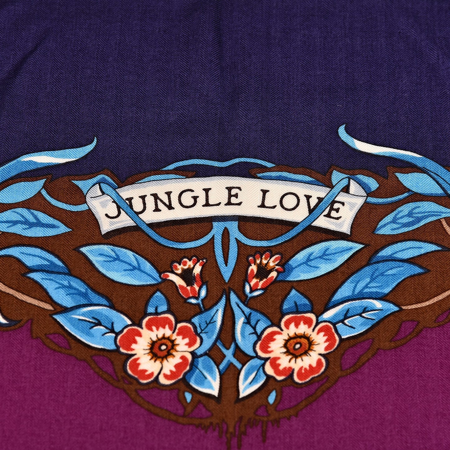 Cashmere Silk Jungle Love Shawl 140 Indigo Prune Bleu