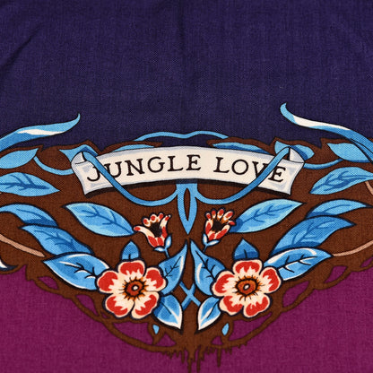 Hermes Cashmere Silk Jungle Love Shawl 140 Indigo Prune Bleu 5 of 7