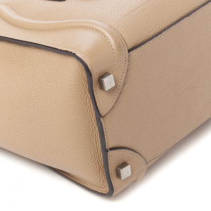 Celine Drummed Calfskin Micro Luggage Dune 5 of 10