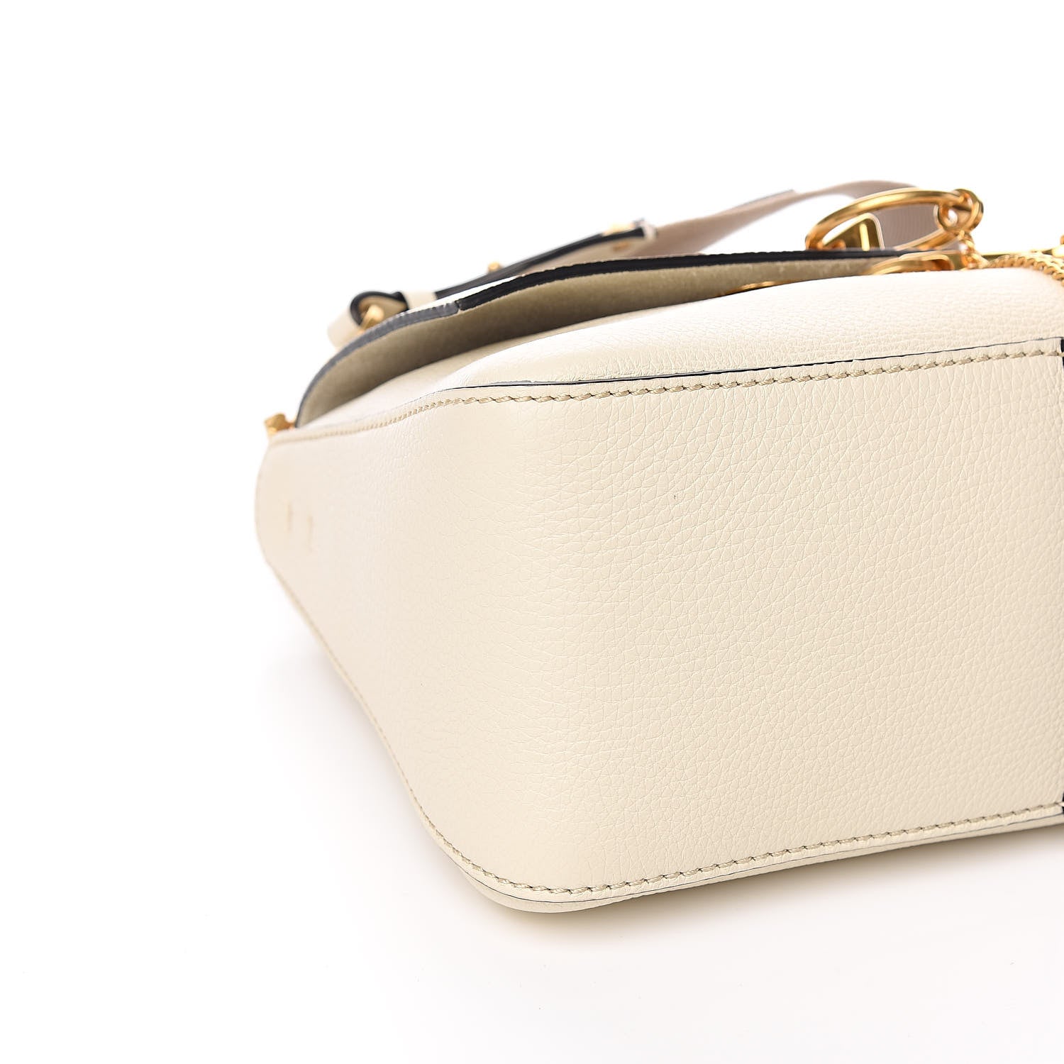 Valentino Garavani Pebbled Calfskin VRing Shoulder Bag Light Ivory 7 of 9