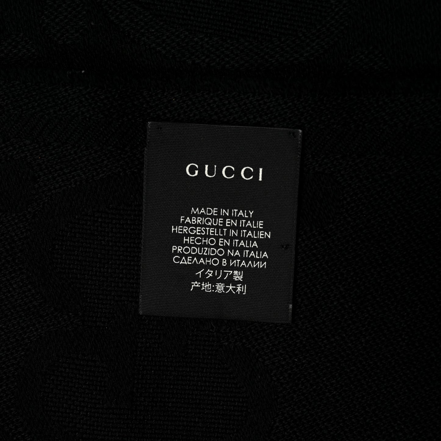 Wool Silk GG Monogram GGNat Scarf Black