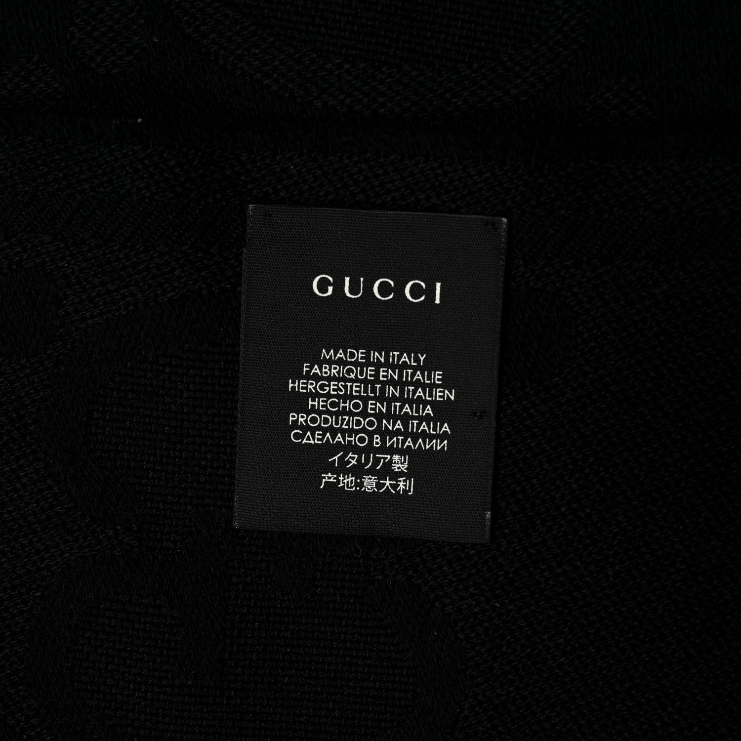 Gucci Wool Silk GG Monogram GGNat Scarf Black 4 of 4