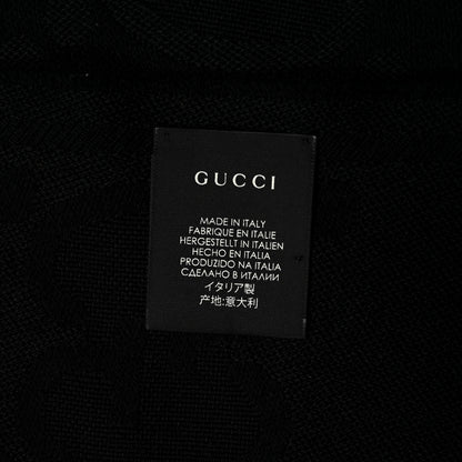 Gucci Wool Silk GG Monogram GGNat Scarf Black 4 of 4