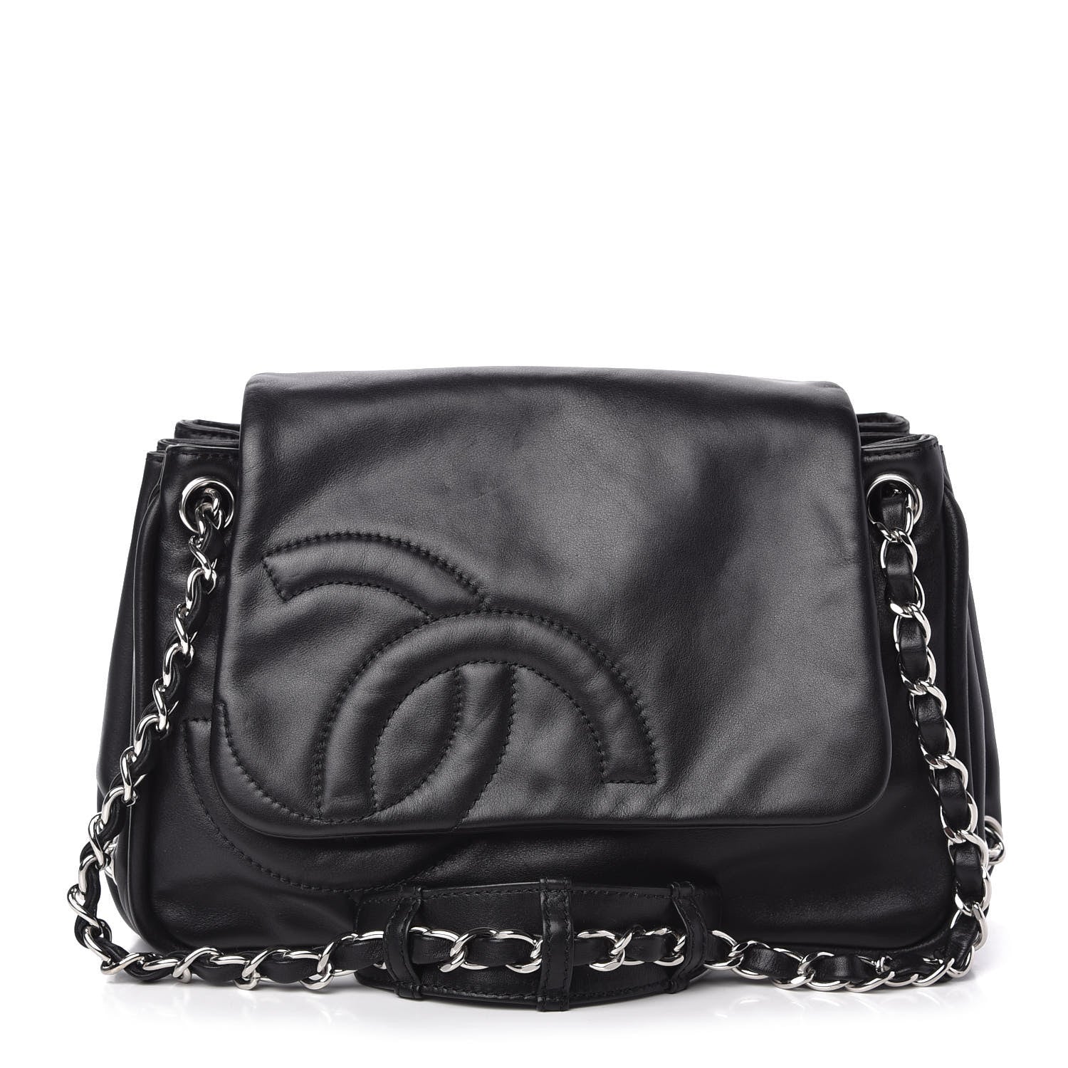 Chanel Calfskin Diagonal Ligne Flap Black 1 of 9