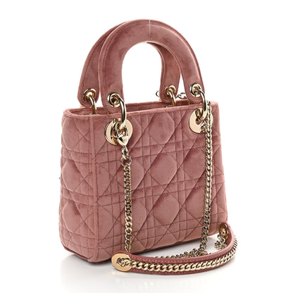 Christian Dior Velvet Mini Lady Dior Pink 3 of 9