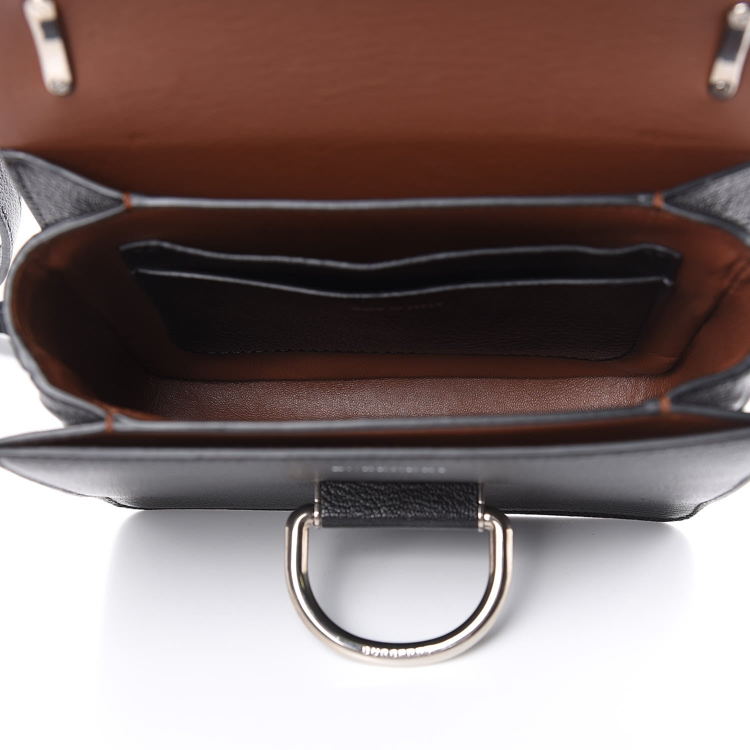 Burberry Calfskin Small D-Ring Bag Tan Black 6 of 13