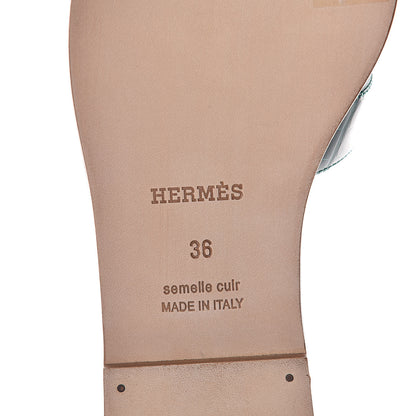 Hermes Shiny Alligator Oran Sandals 36 Emeraude 9 of 11