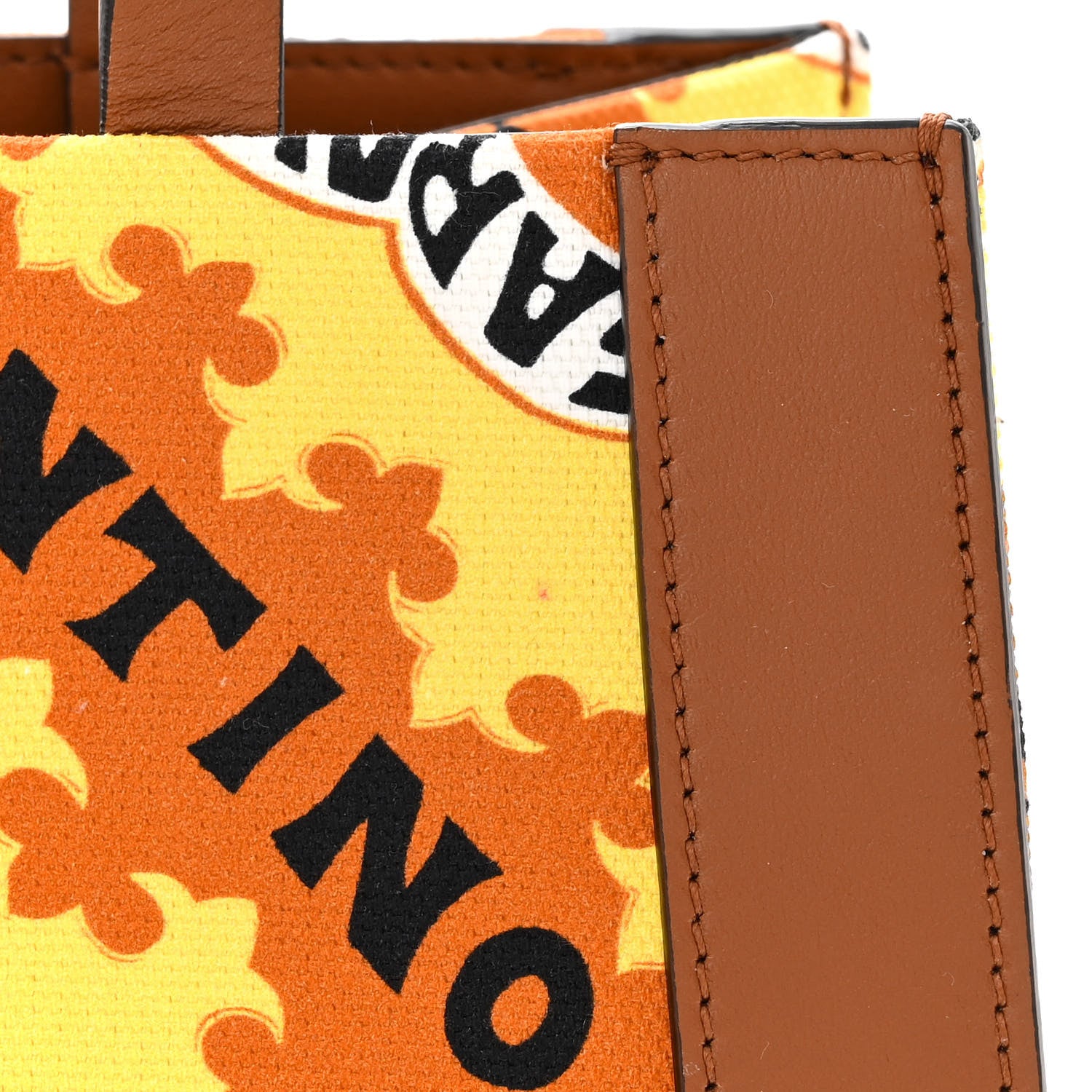 Valentino Garavani Canvas Calfskin Mini Bandana Print Small Vlogo Signature Tote Saddle Brown Multicolor 10 of 10