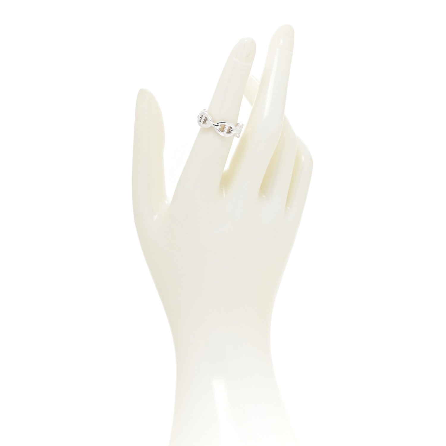 Hermes Sterling Silver PM Chaine d'Ancre Enchainee Band Ring 52 6 2 of 7