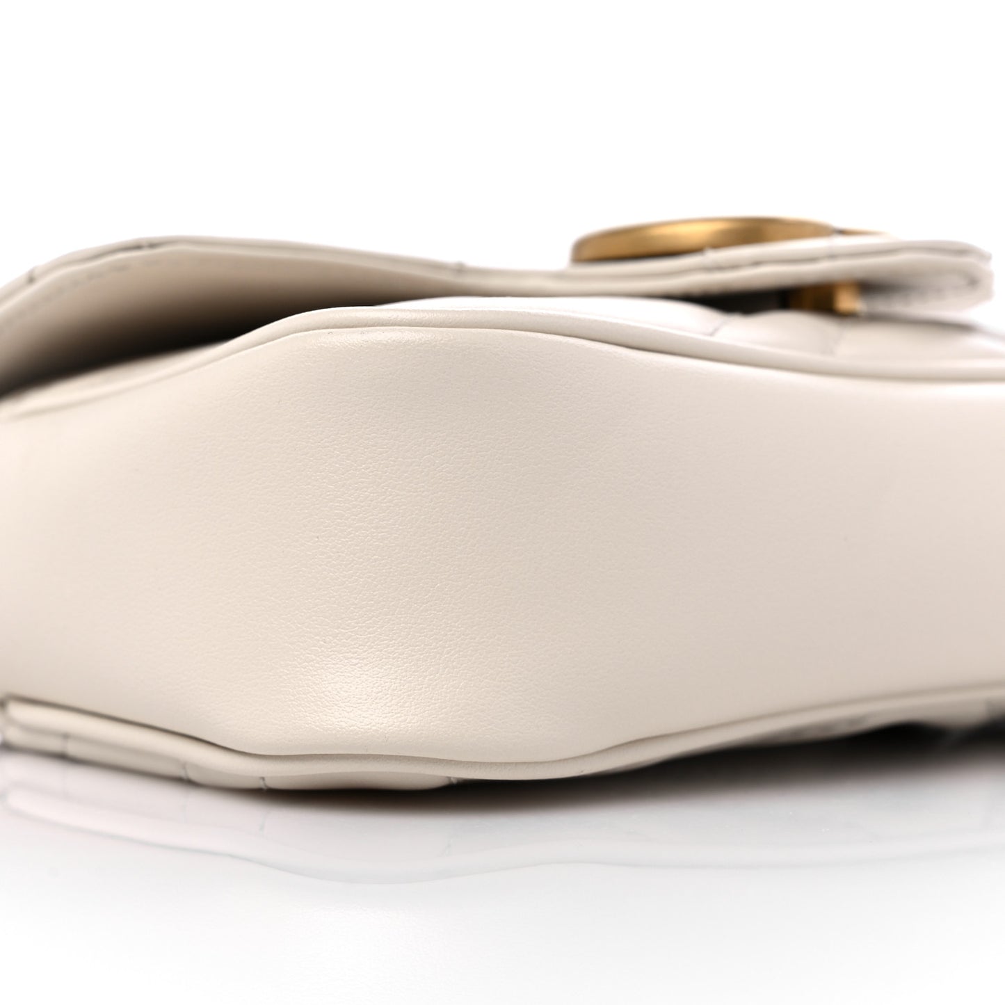 Calfskin Matelasse Super Mini GG Marmont Shoulder Bag White