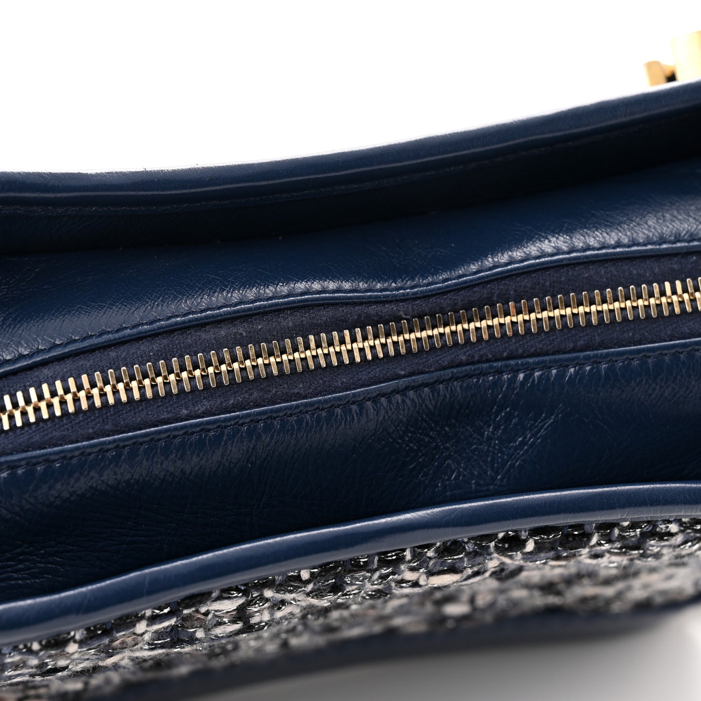 Tweed Calfskin Small Gabrielle Hobo Blue