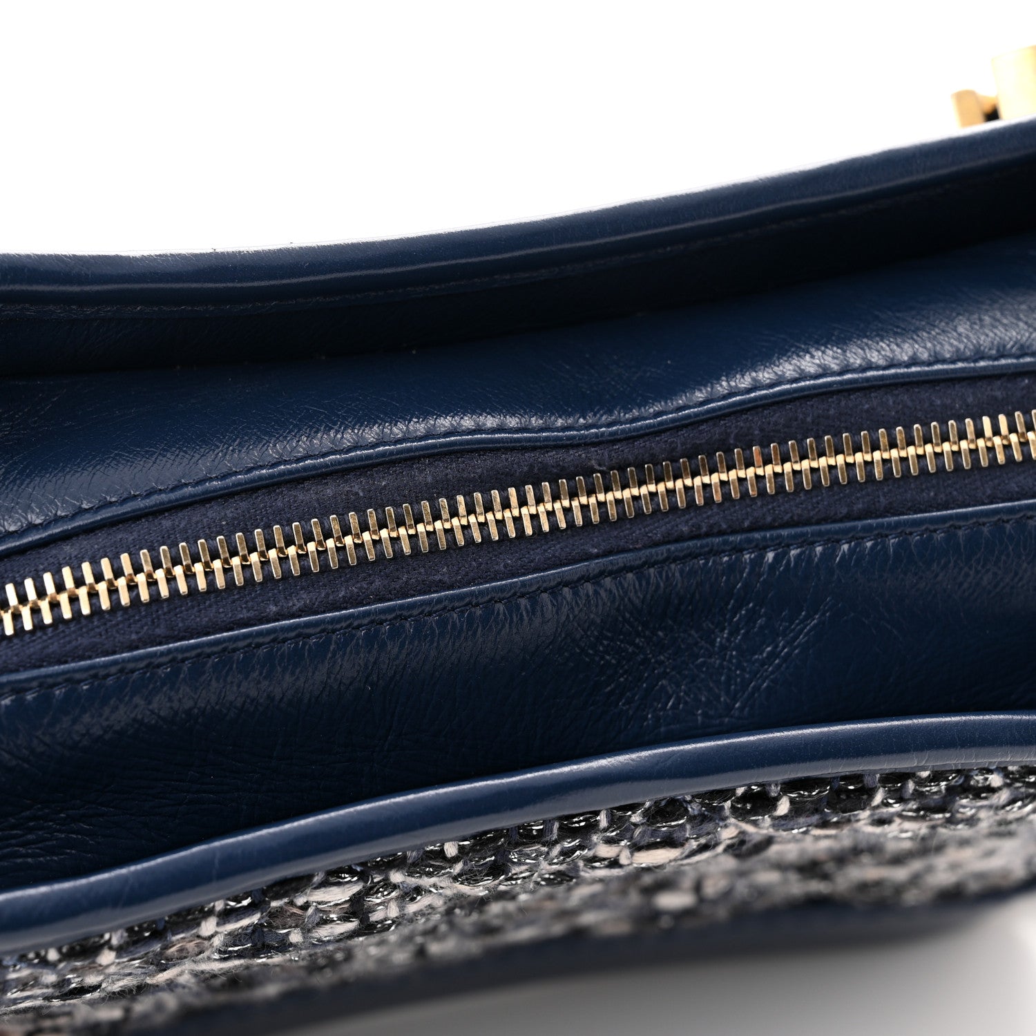 Chanel Tweed Calfskin Small Gabrielle Hobo Blue 10 of 10
