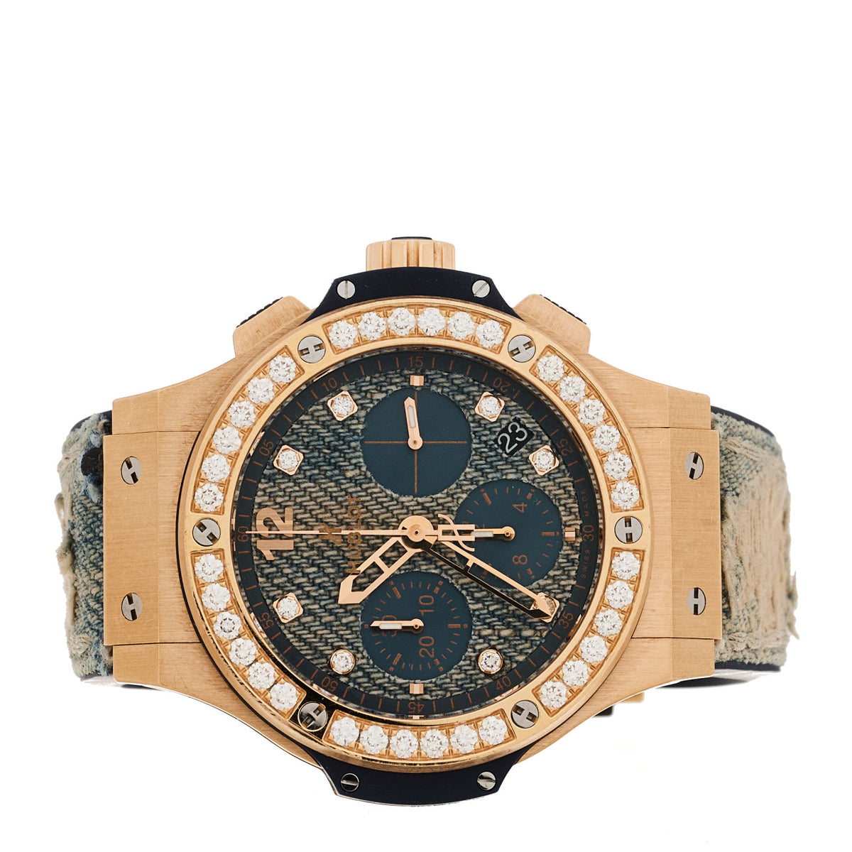 Hublot 18K Rose Gold Rubber Diamond 41mm Big Bang Jeans Automatic Watch 341.PL.2780.NR.1204 2 of 6