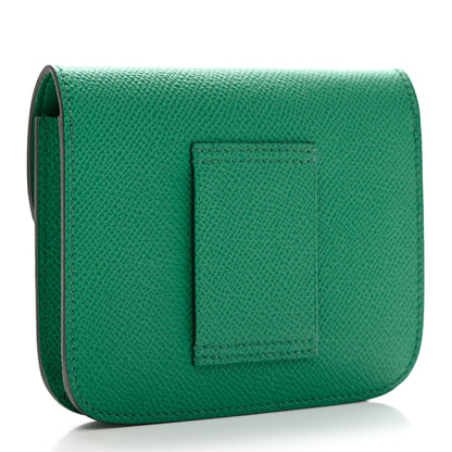 Hermes Epsom Enamel Constance Slim Wallet Vert Jade Bleu Brume 3 of 9