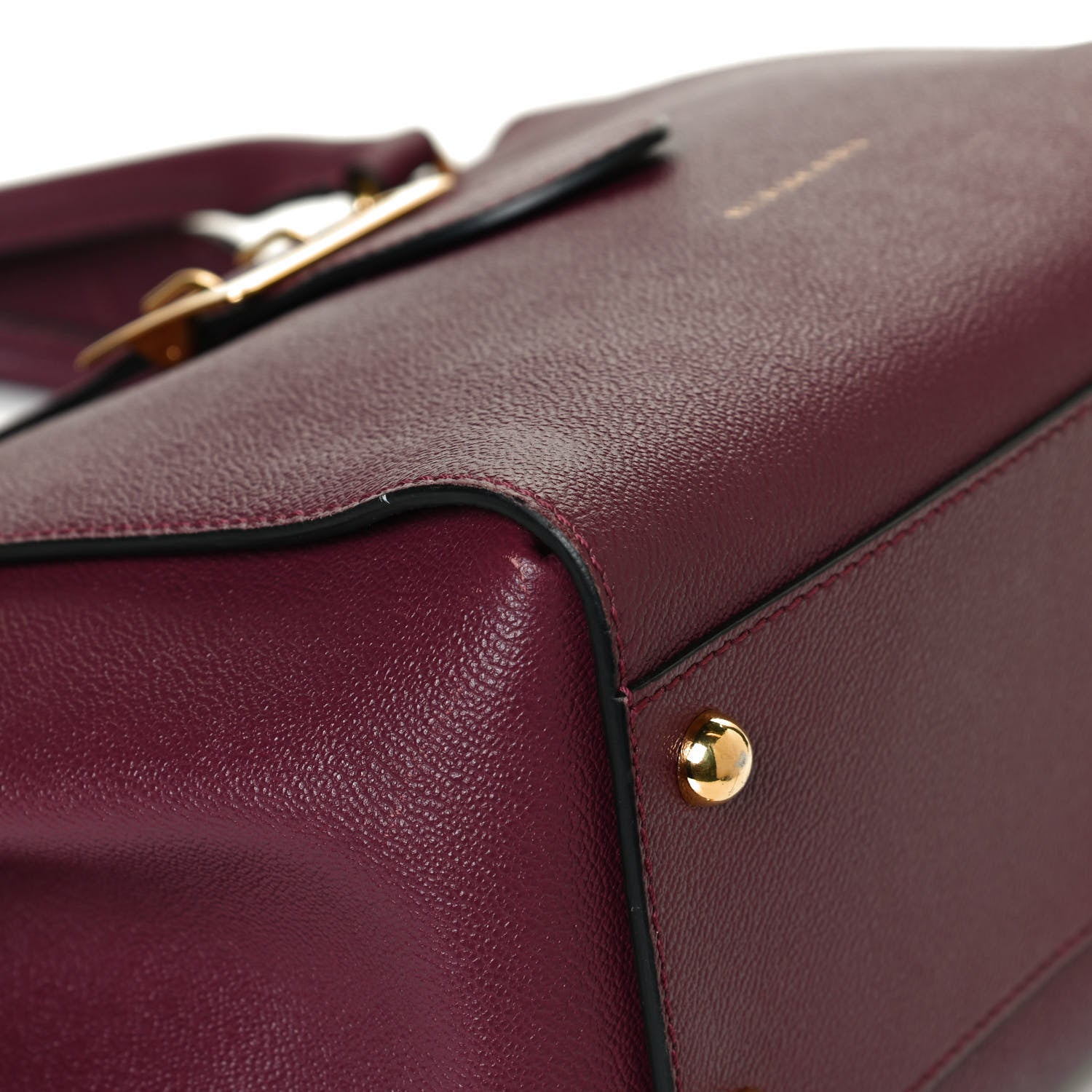 Burberry Soft Grain Medium Buckle Tote Dark Plum 15 of 15