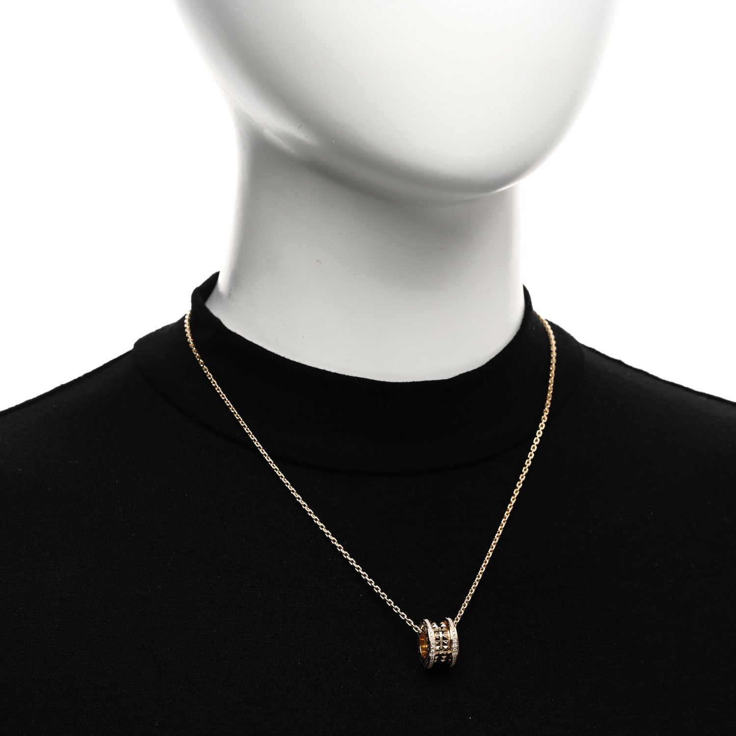 Bulgari 18K Yellow Gold Diamond .38ctw B.Zero1 Rock Pendant Necklace 2 of 5