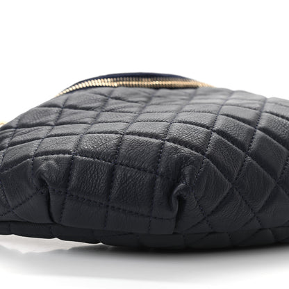 Chanel Calfskin Quilted Banane Waist Bag Fanny Pack Navy Blue 9 of 16