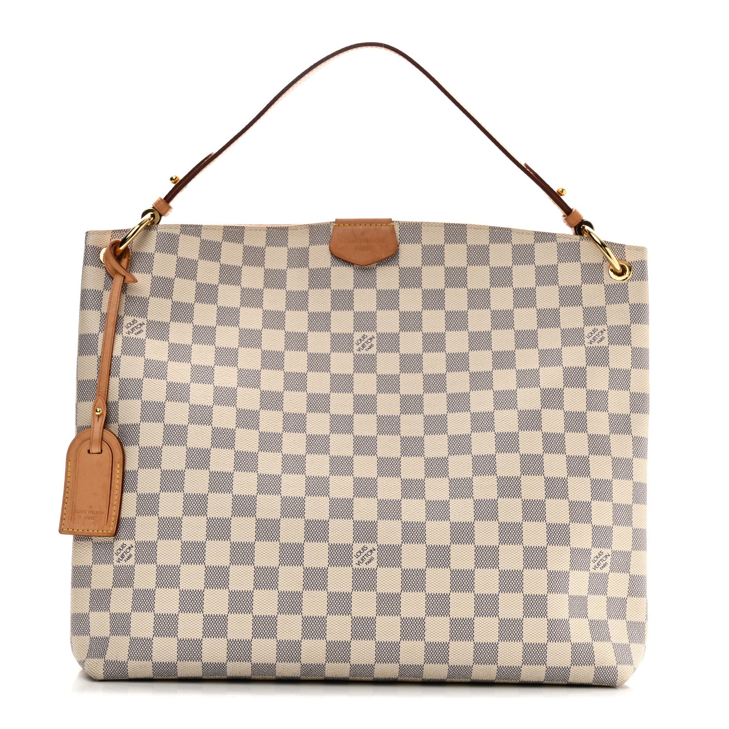 Louis Vuitton Damier Azur Graceful MM Rose Ballerine 1 of 9