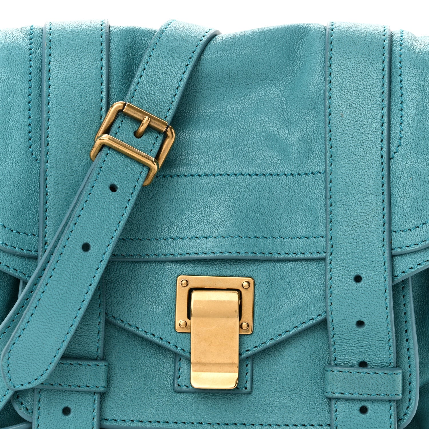 Proenza Schouler Lambskin PS1 Mini Pouch Messenger Bag Lagoon 7 of 9