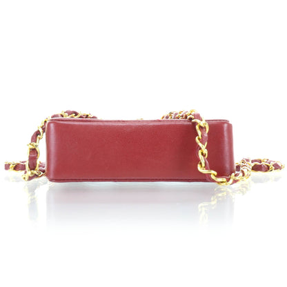 Chanel Lambskin Quilted Micro Mini Flap Red GHW 6 of 14