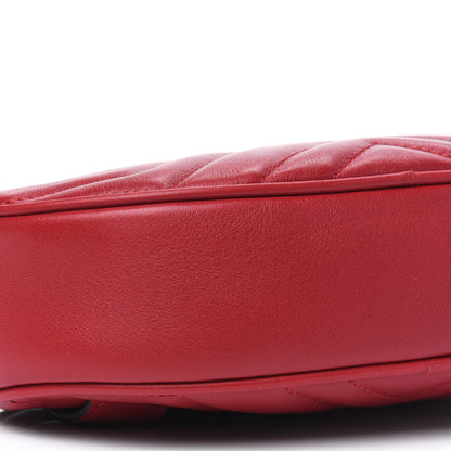 Gucci Calfskin Matelasse GG Marmont Belt Bag 95 38 Hibiscus Red 8 of 10