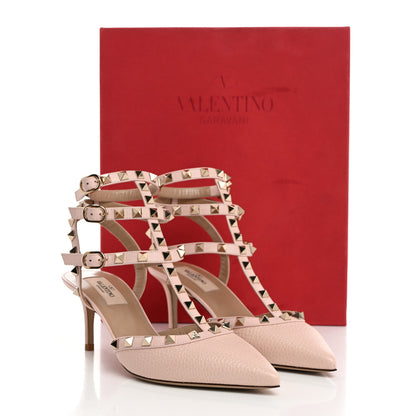 Valentino Garavani Calfskin Nappa Rockstud Ankle Strap 65mm Pumps 38 Rose Quartz 9 of 9