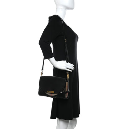 Burberry House Check Bridle Calfskin Small Abbott Crossbody Bag Black 2 of 20