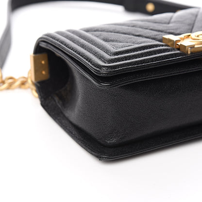 Chanel Caviar Chevron Quilted Small Boy Flap Black 8 of 10