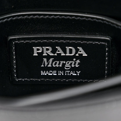 Prada Brushed Calfskin Nylon Small Margit Flap Bag Black 7 of 11