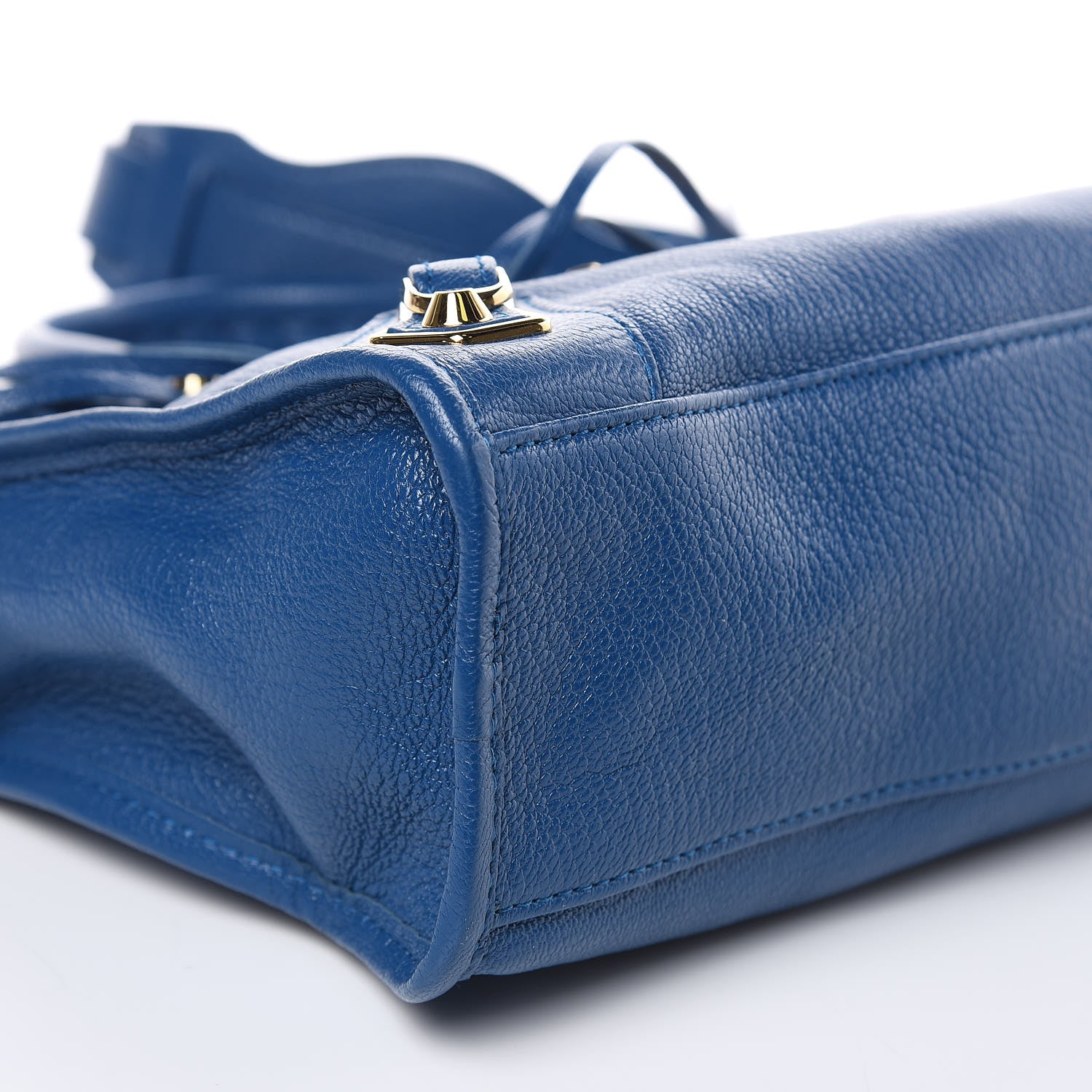 Balenciaga Shiny Goatskin Gold Metallic Edge Hardware S City Bleu Abysse 8 of 9