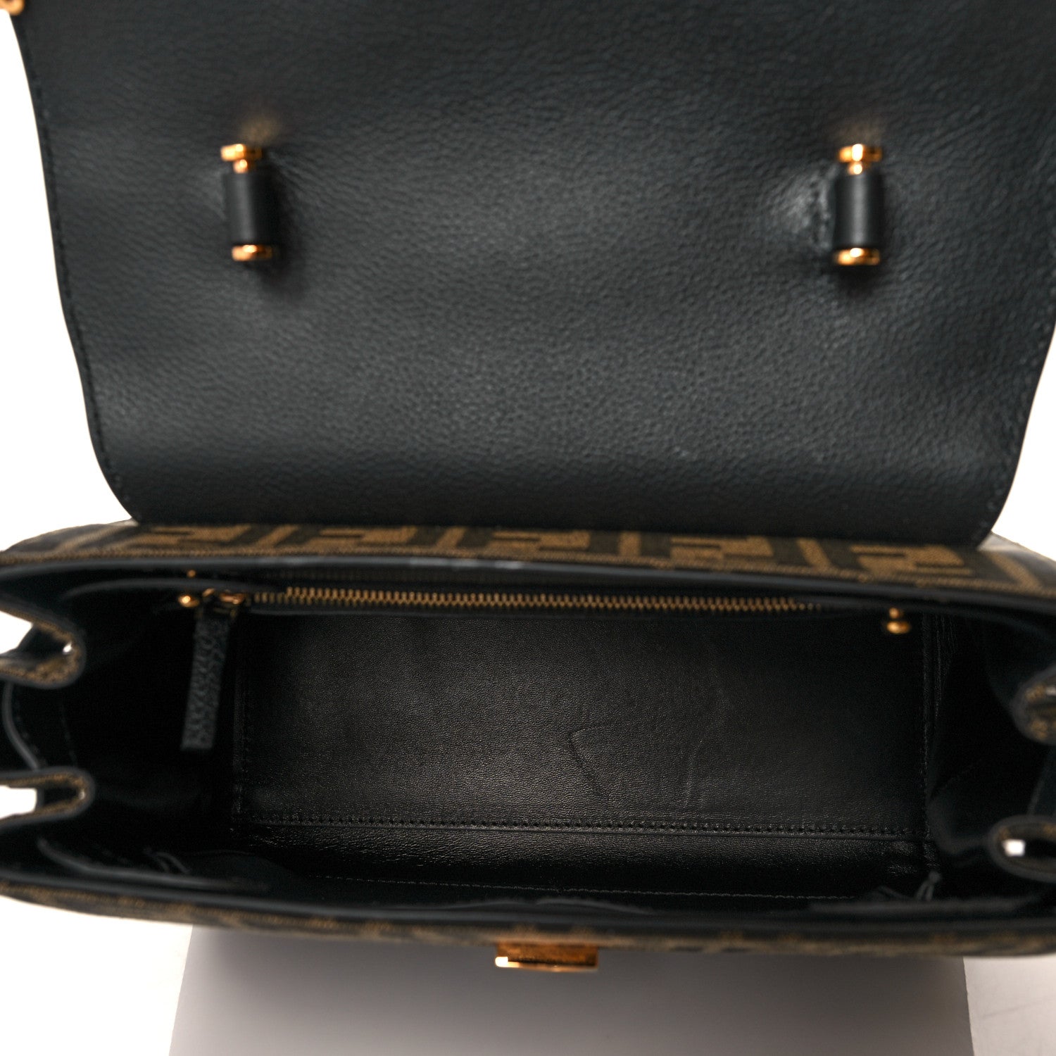 Versace X FENDI Grained Calfskin Fendace Medium La Medusa Top Handle Bag Black Brown 5 of 11