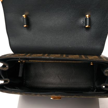 Versace X FENDI Grained Calfskin Fendace Medium La Medusa Top Handle Bag Black Brown 5 of 11