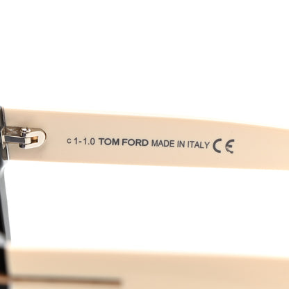 Tom Ford Acetate Alistair Cat Eye Sunglasses TF524 Black Beige 5 of 8