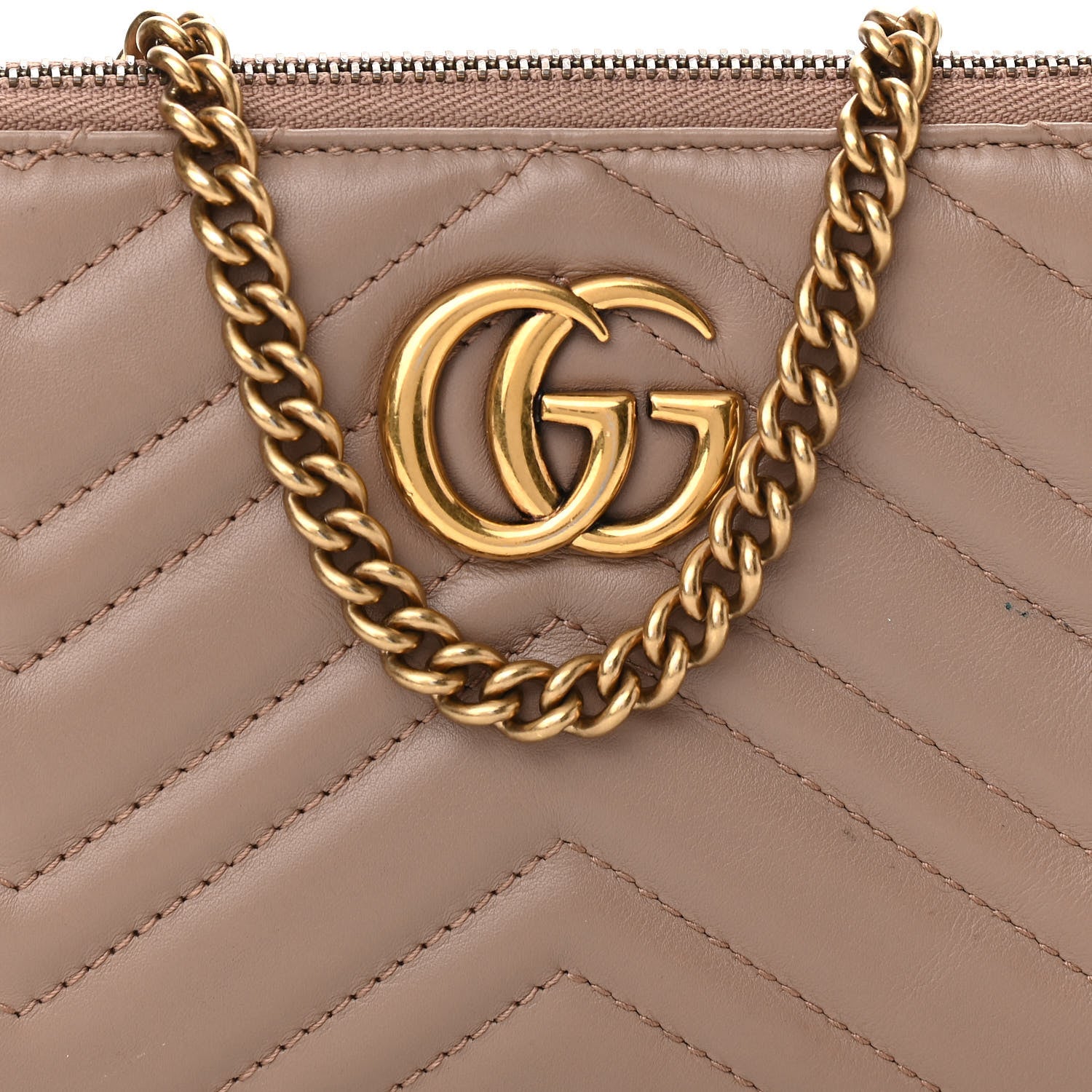 Gucci Calfskin Matelasse Mini GG Marmont Chain Bag Porcelain Rose 8 of 11