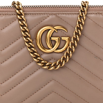 Gucci Calfskin Matelasse Mini GG Marmont Chain Bag Porcelain Rose 8 of 11