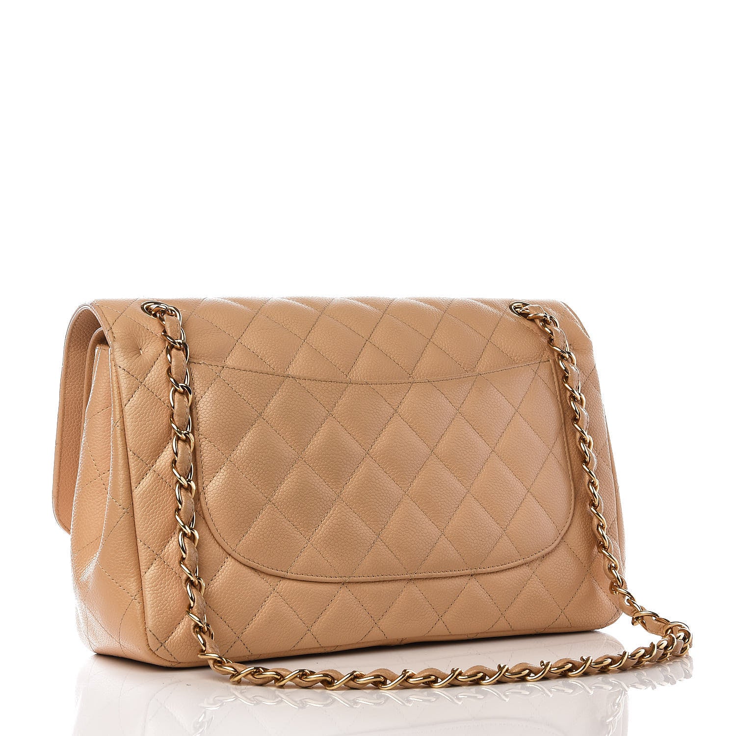 Chanel Caviar Quilted Jumbo Double Flap Beige 2 of 9