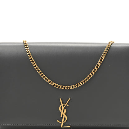 Saint Laurent Glossy Calfskin Monogram Chain Wallet Storm 9 of 12
