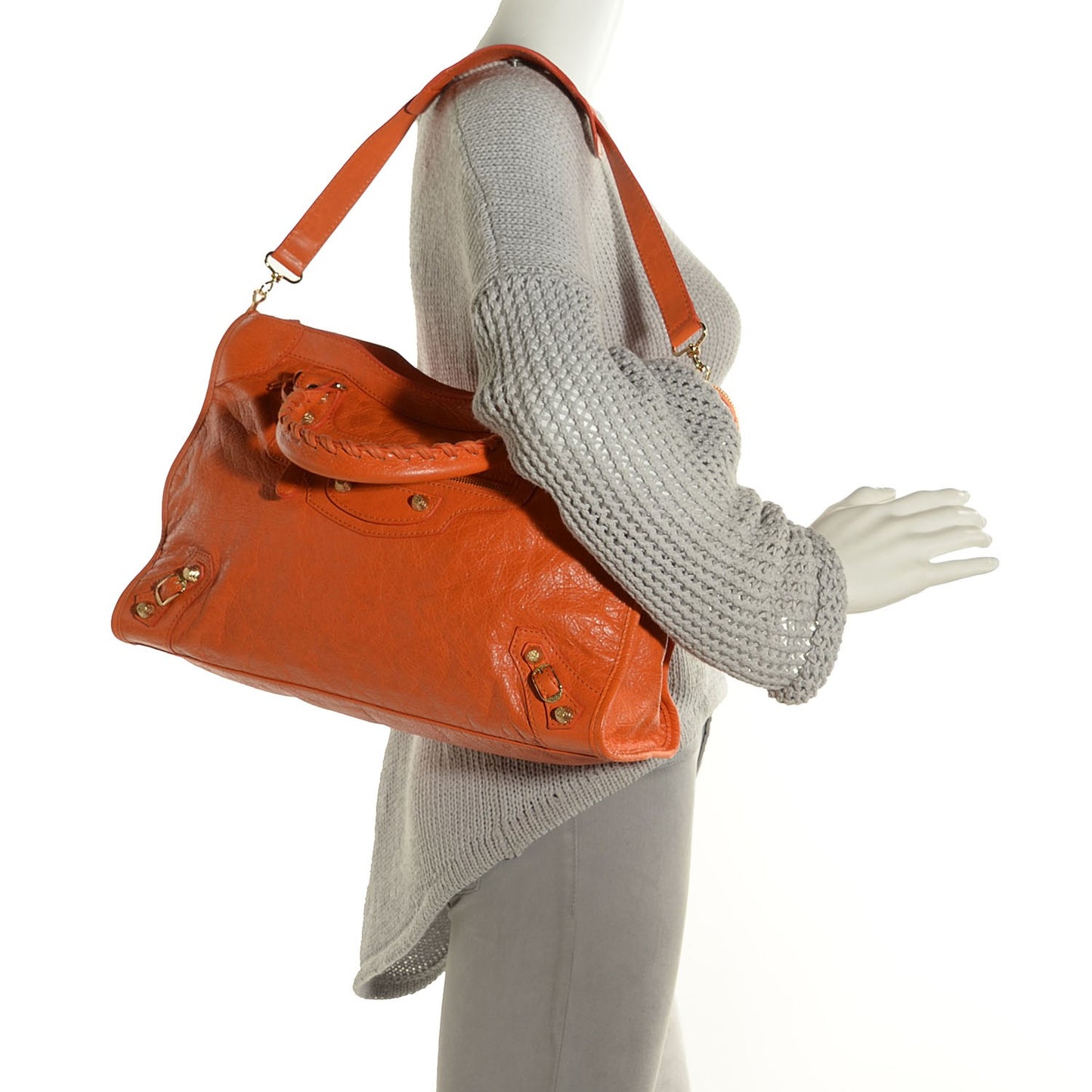 Agneau Giant 12 Gold Hardware City Tangerine