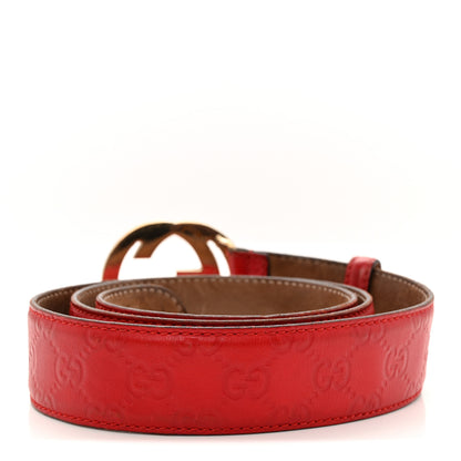 Gucci Guccissima Signature Interlocking G Belt 100 40 Hibiscus Red 2 of 6