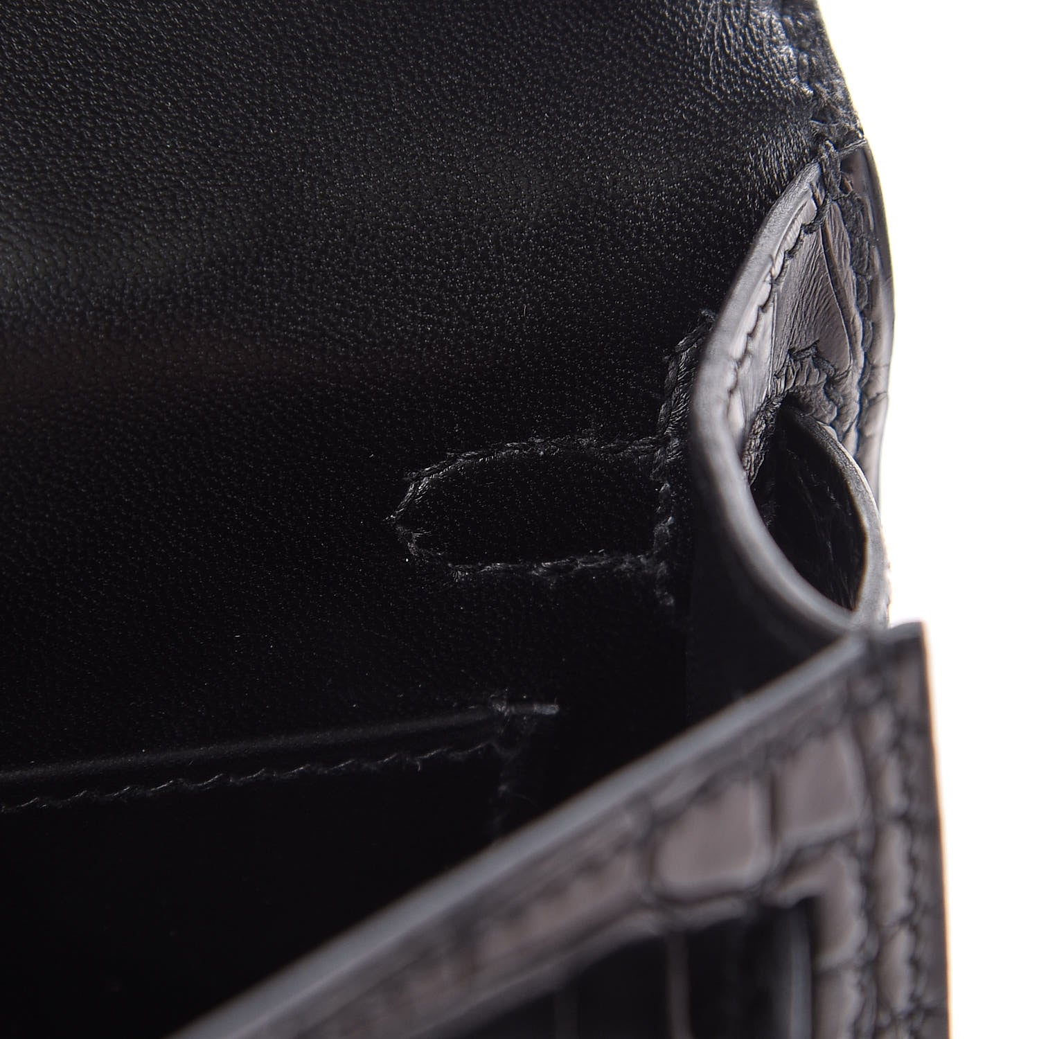 Hermes Matte Alligator Mini Kelly Sellier 20 Black 8 of 39