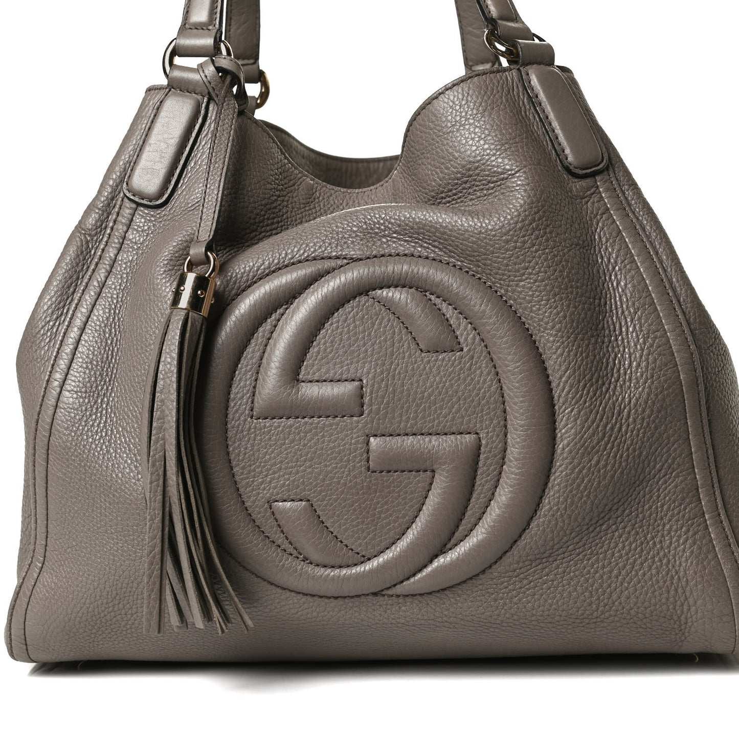 Pebbled Calfskin Medium Soho Shoulder Bag New Fango
