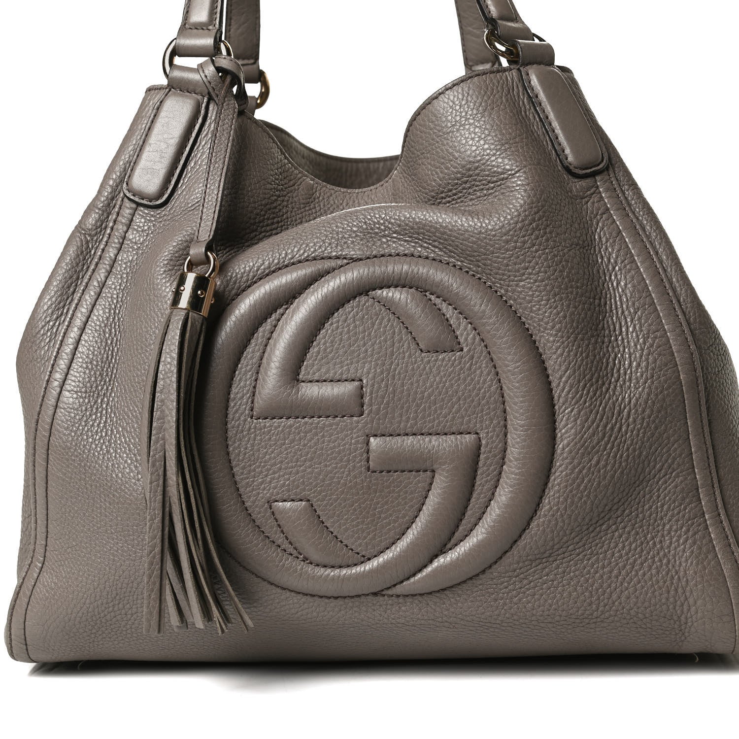 Gucci Pebbled Calfskin Medium Soho Shoulder Bag New Fango 8 of 16