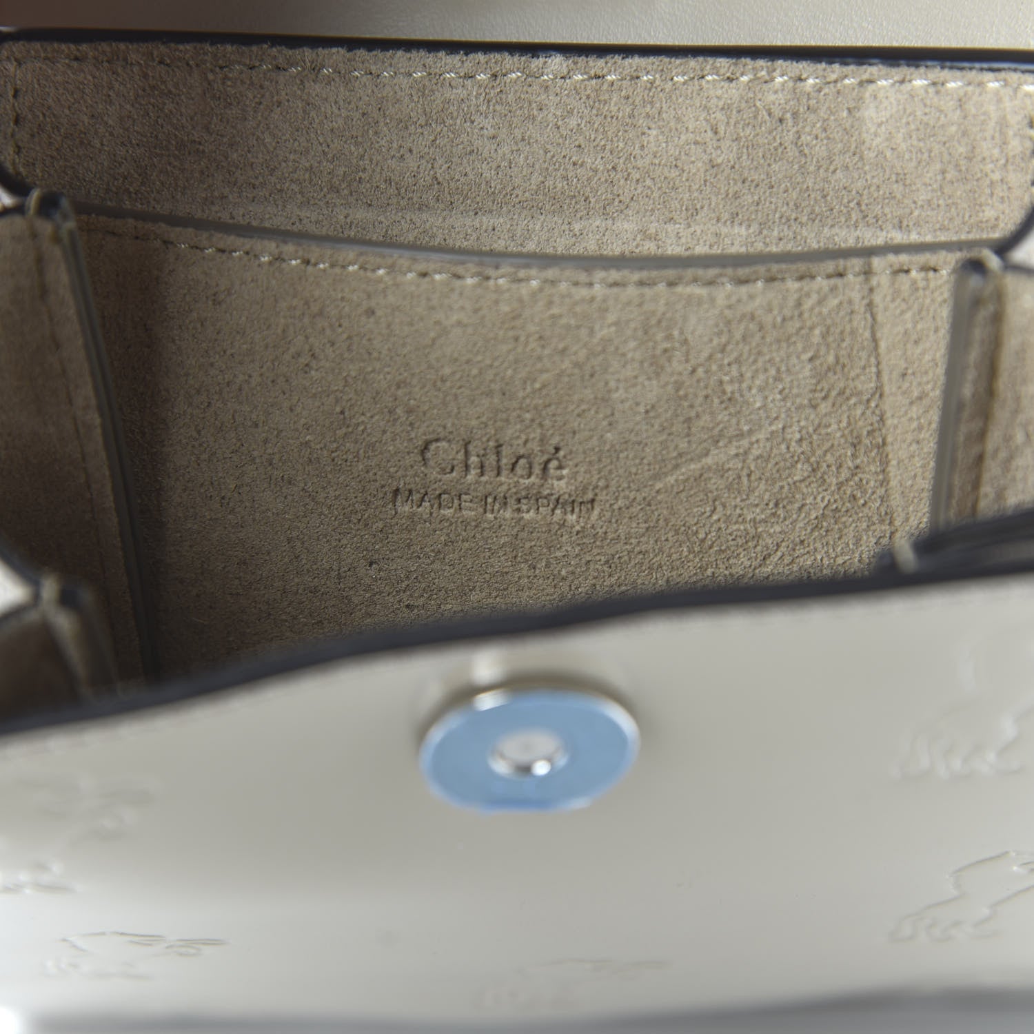 Chloe Patent Calfskin Little Horses Debossed Mini Faye Bag Motty Grey 8 of 9