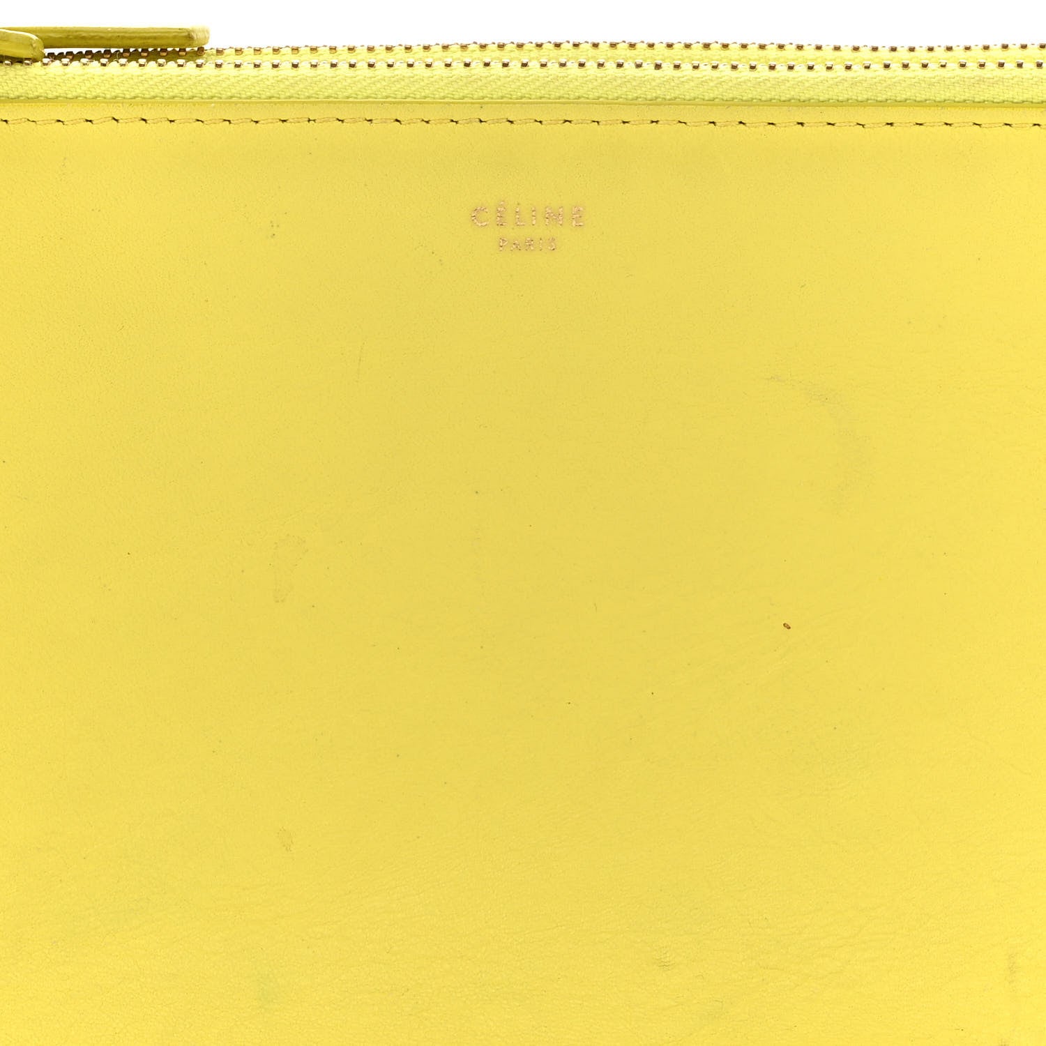 Celine Lambskin Small Trio Crossbody Bag Citron 9 of 17