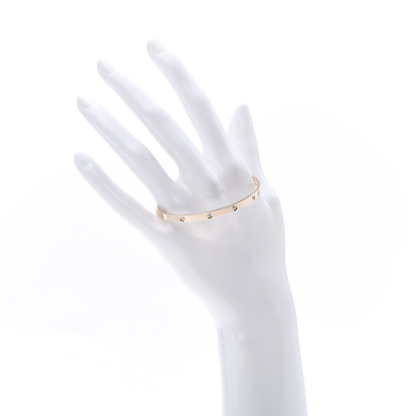 18K Pink Gold 10 Diamond Small LOVE Bracelet 17