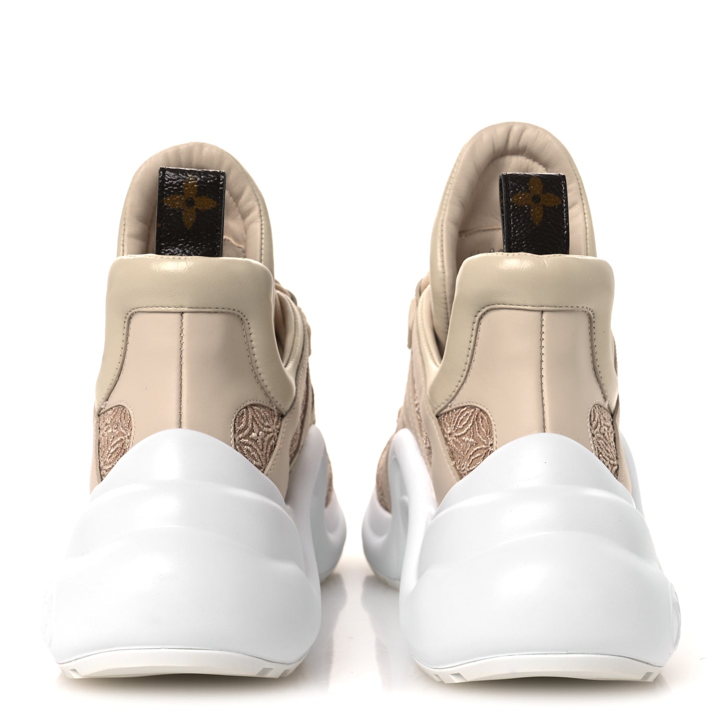 Fabric Embroidered Calfskin LV Archlight Sneakers 37 Nude