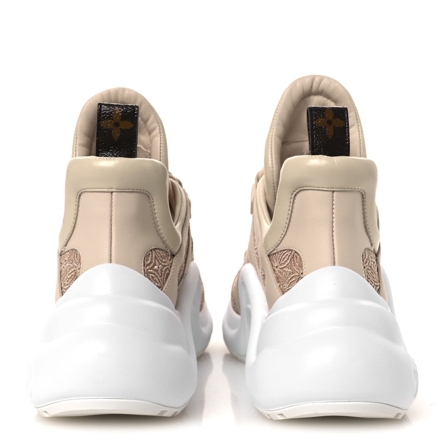 Louis Vuitton Fabric Embroidered Calfskin LV Archlight Sneakers 37 Nude 6 of 10